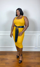Load image into Gallery viewer, Bold B Knit Mustard Dress
